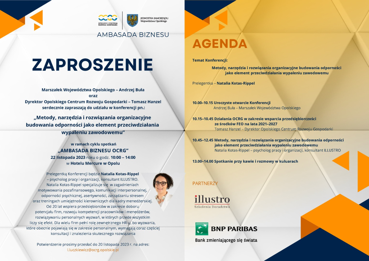 Przeciwdziałanie stresowi w pracy i wypaleniu zawodowemu tematem  spotkania Ambasady Biznesu OCRG